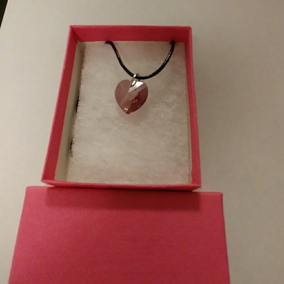 Alexandrite Pink Crystal Heart Necklace - Picture 8 of 8
